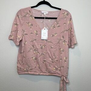 Pink Rose | Pink Floral Wrap Top